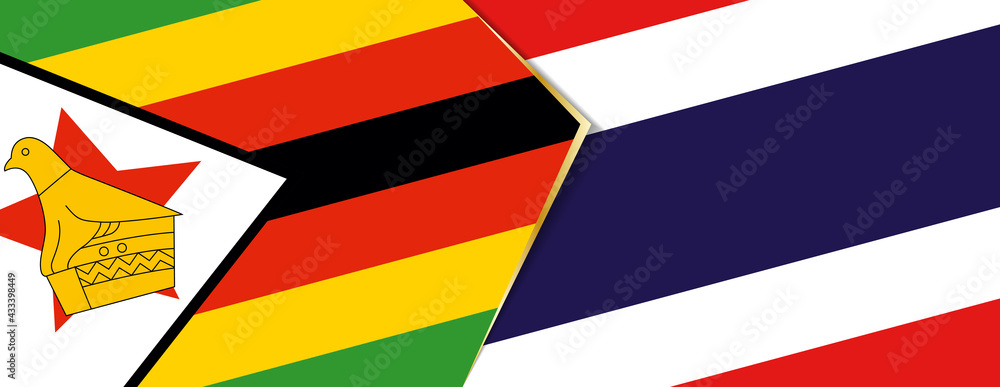 Zimbabwe and Thailand flags, two vector flags. Zimbabwe and Thailand flags, two vector flags.