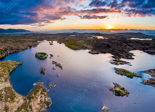 Aerial view of Doon Fort by Portnoo - County Donegal - Ireland