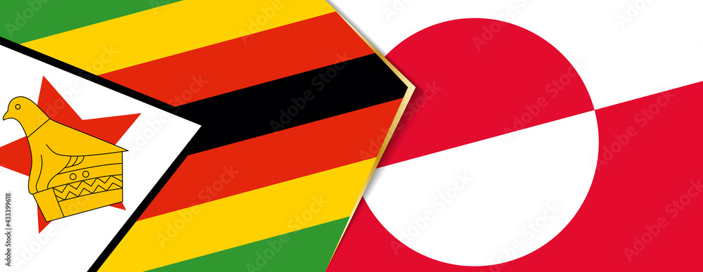 Zimbabwe and Greenland flags, two vector flags. Zimbabwe and Greenland flags, two vector flags.