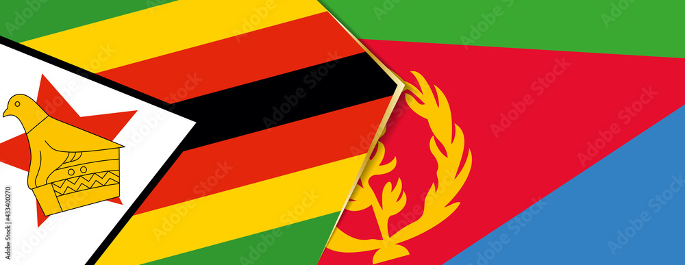 Zimbabwe and Eritrea flags, two vector flags. Zimbabwe and Eritrea flags, two vector flags.