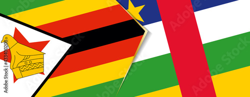 Zimbabwe and Central African Republic flags, two vector flags.