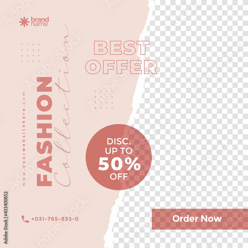 Modern banner promotion design for social media