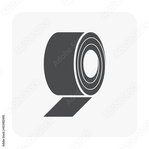 Roll steel, steel coil or sheet metal vector icon. Industrial product manufacturing or production from hot cold process with strength, hardness in factory. Raw materials for construction, machine part