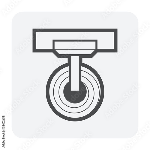 Roll steel, steel coil or sheet metal vector icon. Industrial product manufacture, production from hot cold process. Hanging on overhead crane in factory. Raw materials for construction, machine part.