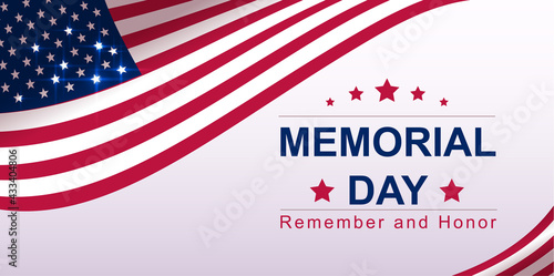 USA Memorial day text banner greeting card template