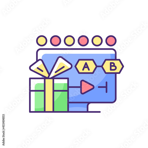 TV shows streaming RGB color icon. Viewing connected episodes. Programs on TV. Watching sitcoms, dramas. Television broadcast. Broadcasting shows and films. Isolated vector illustration