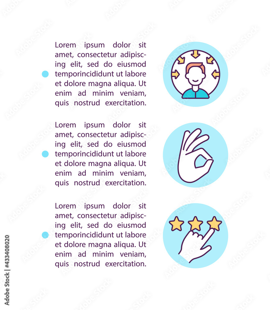 Exceptional client service concept line icons with text. PPT page vector template with copy space. Brochure, magazine, newsletter design element. Elevating relationships linear illustrations on white