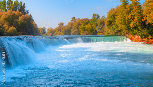 Panoramic beautiful deep forest waterfall Manavgat - Antalya, Turkey