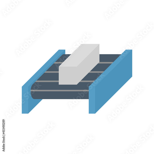 Metallurgy or metallurgical production industry vector icon. Consist of hot casting metal, iron or steel product on mill production line. Manufacturing process in foundry, furnace or factory plant.