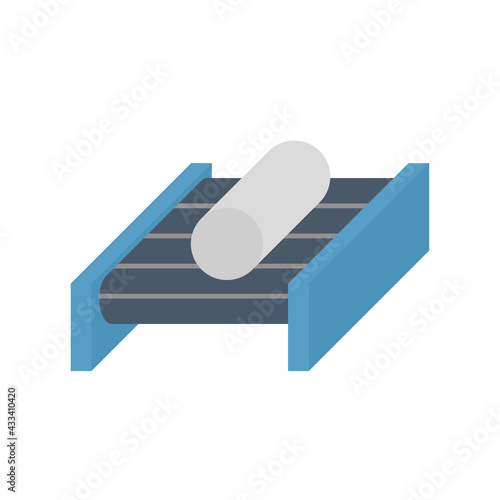 Metallurgy or metallurgical production industry vector icon. Consist of hot casting metal, iron or steel product on mill production line. Manufacturing process in foundry, furnace or factory plant.