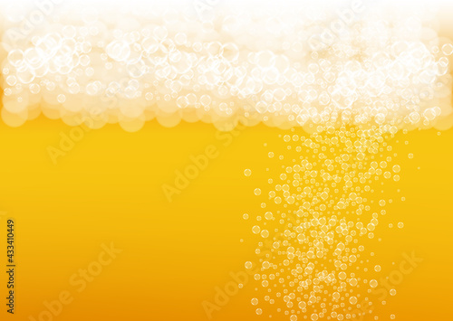 Oktoberfest background. Beer foam. Craft lager splash.