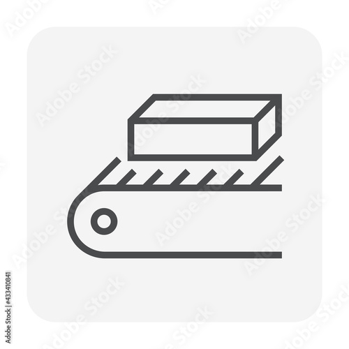 Metallurgy or metallurgical production industry vector icon. Consist of hot casting metal, iron or steel product on mill production line. Manufacturing process in foundry, furnace or factory plant.