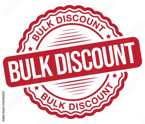 Bulk Discount. Vector Red Stamp.