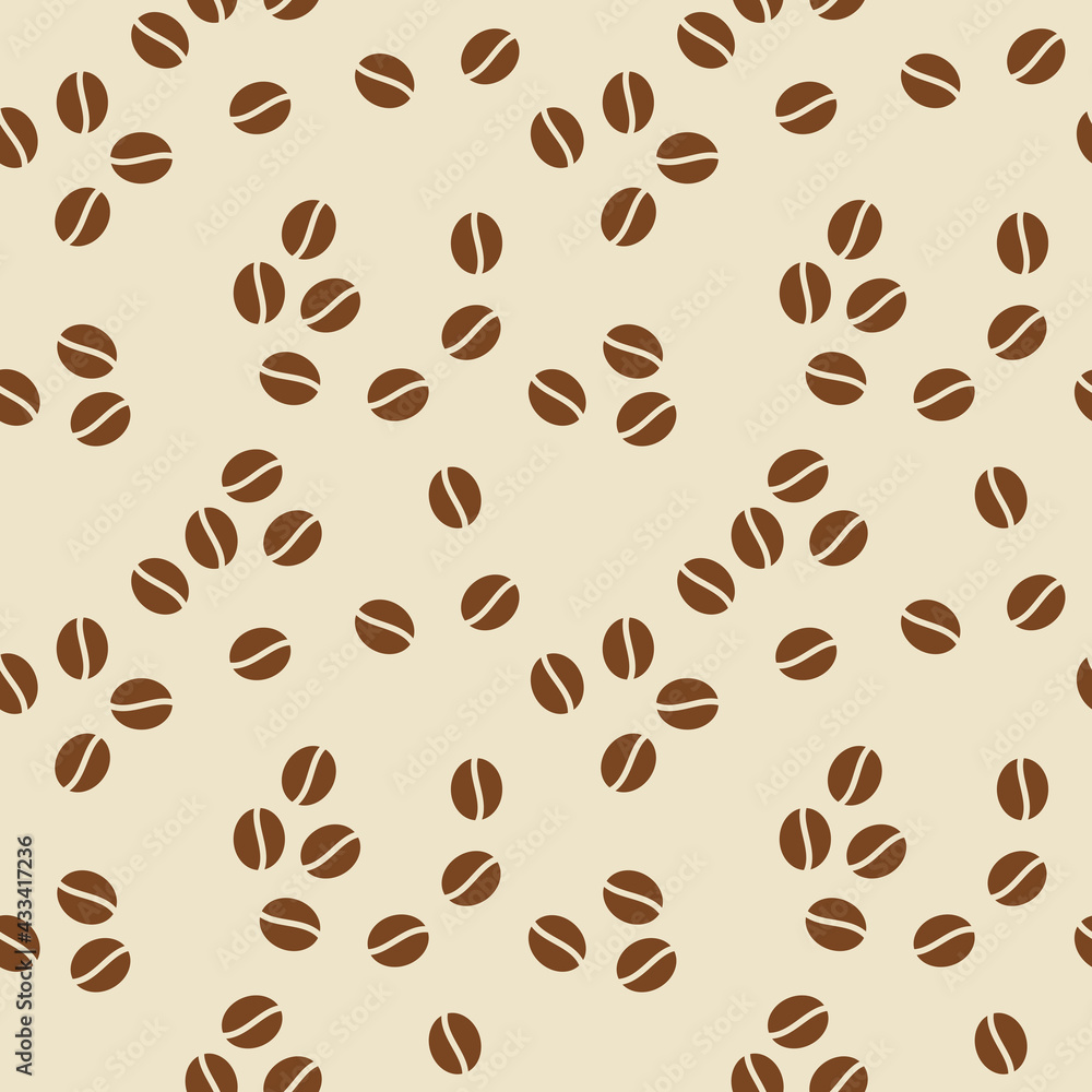 Obraz premium Coffee beans brown seamless pattern.