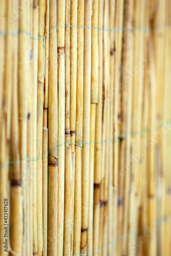 A Beautiful reed fence wall on pyrode background