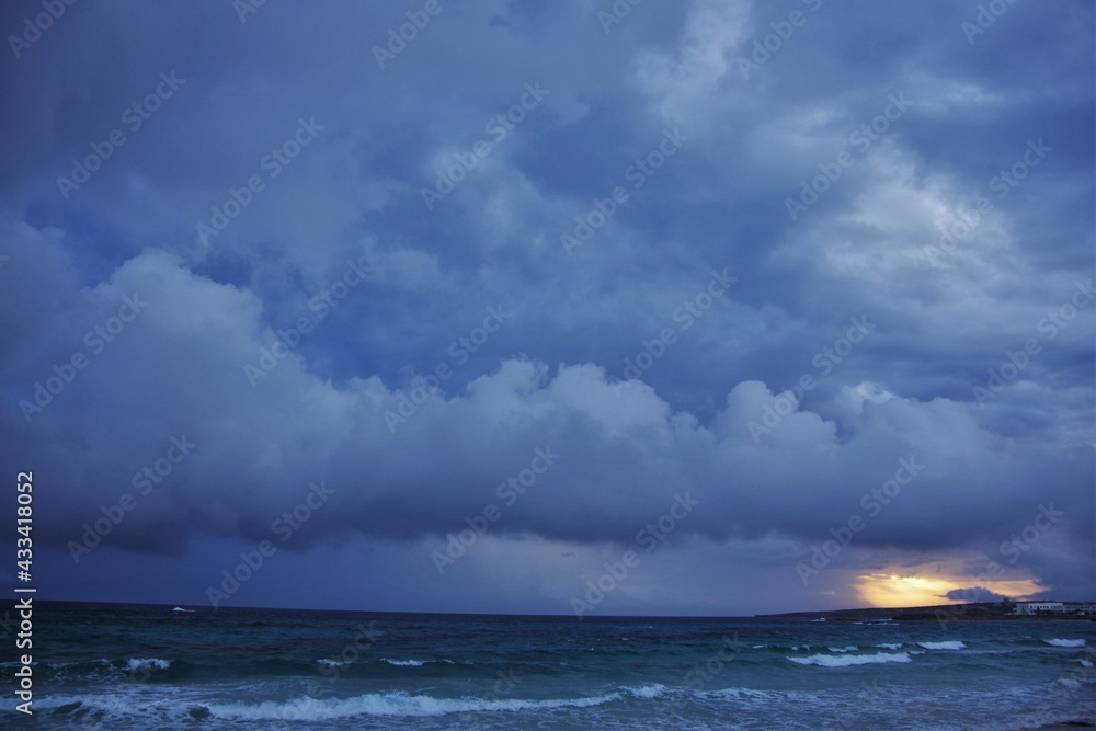 Storm clouds over the sea 