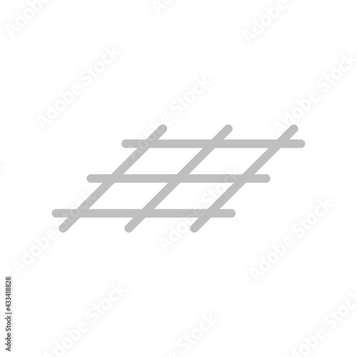 Welded wire mesh steel or rebar vector icon consist of square texture or grid line pattern of rod steel, metal or iron. Reinforcing material for reinforcement in concrete slab, foundation or structure