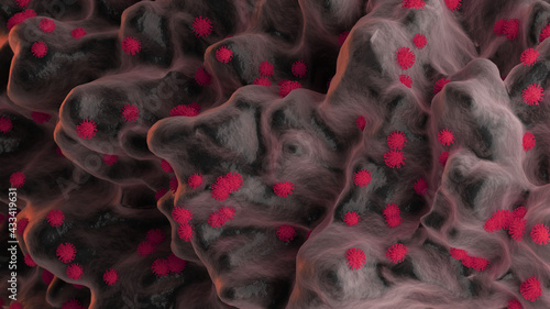 Virus spreading on environment coronavirus covid variant mutation photo