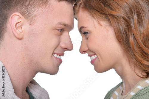 portrait of beautiful woman and man