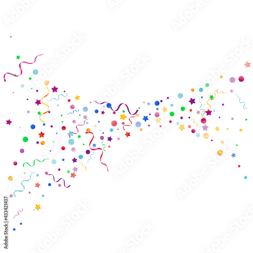 Bright Particles Swirl Vector White Background.