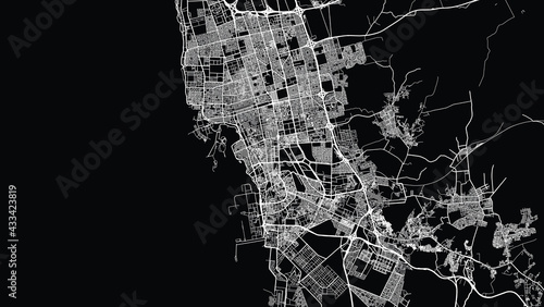 Urban vector city map of Jeddah, Saudi Arabia, Middle East