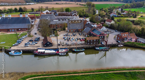 An aerial view of Snape Maltings in Suffolk, UK photo