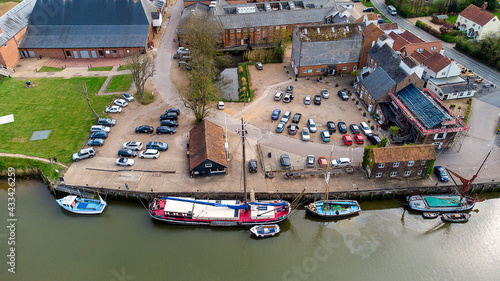 An aerial view of Snape Maltings in Suffolk, UK photo