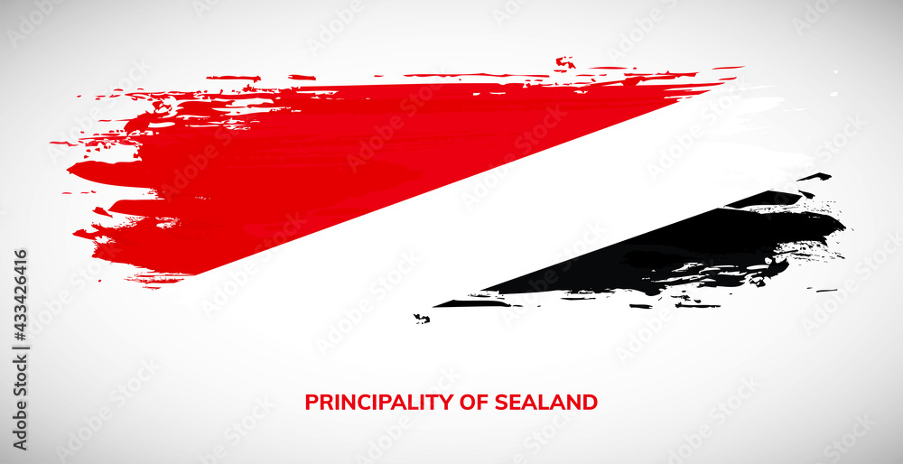 Happy national day of Principality of Sealand. Brush flag of Principality of Sealand vector illustration. Abstract watercolor national flag background Happy national day of Principality of Sealand. Brush flag of Principality of Sealand vector illustration. Abstract watercolor national flag background