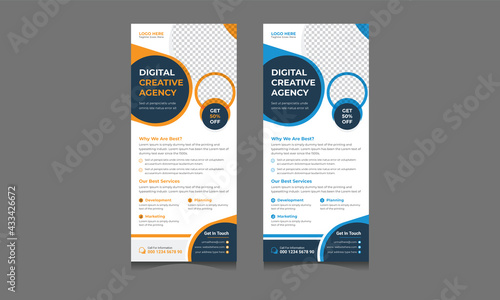 Rack Card, Corporate Dl Rack Card, Corporate Dl Flyer Design Template, Roll Up Banner, Signage Stand