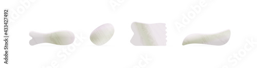 Kinds of Gua Sha Stones with Marble Texture for Beauty Facial Massage Therapy. Skin Care Anti-Aging Tools. Social Media Banner.
