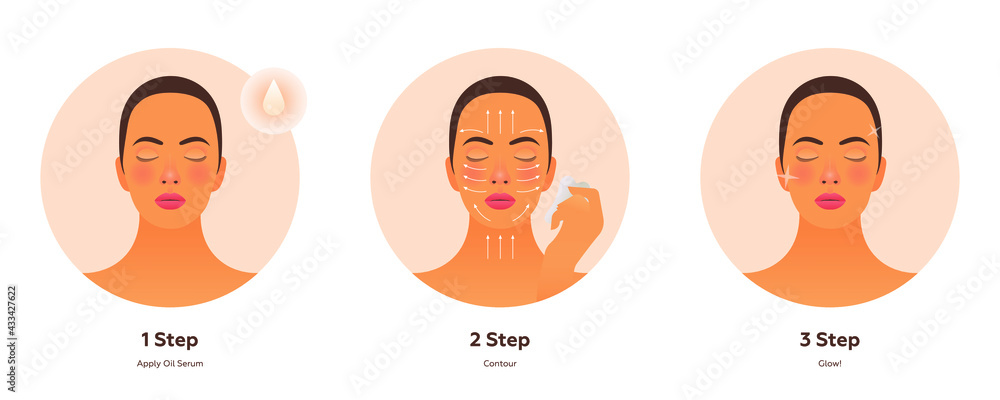 Gua Sha Facial Massage Steps Badges. Modern Flat Vector Illustration. Website Template. Social Media Concept. Gua Sha Facial Massage Steps Badges. Modern Flat Vector Illustration. Website Template. Social Media Concept.