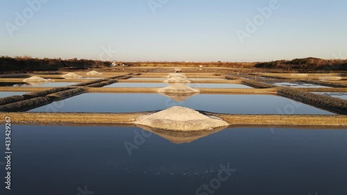 salt marsh at sunset in Le Croisic Brittany France