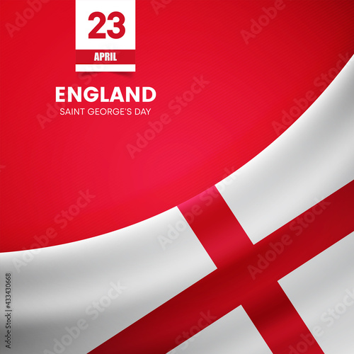 Creative England flag on fabric texture. Vintage style saint george's day background