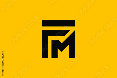 Canvas Print FM logo letter design on luxury background