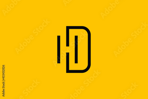 DH logo letter design on luxury background. HD logo monogram initials letter concept. DH icon logo design. HD elegant and Professional letter icon design on background. H D DH HD