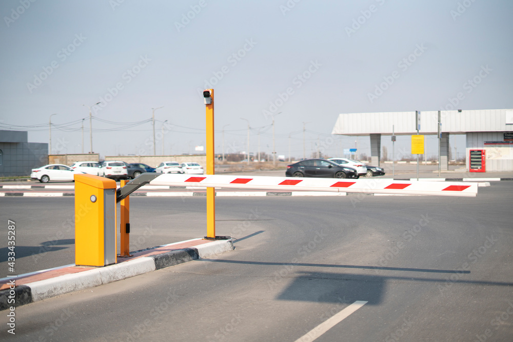 road car gate barrier, safety entrance pass