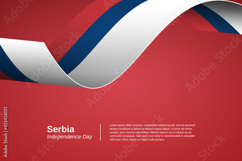 Happy independence day of Serbia. Creative waving flag banner background. Greeting patriotic nation vector