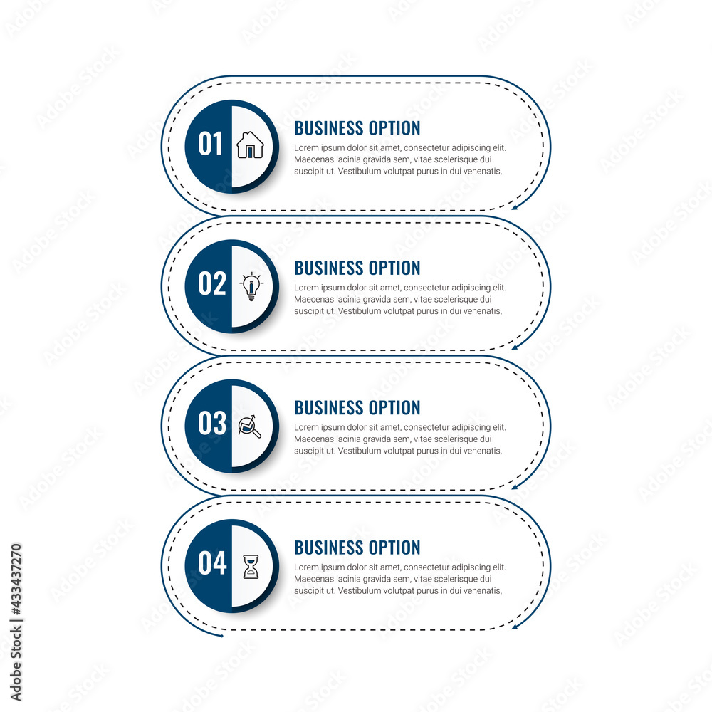 Obraz premium vector illustration Infographic design template with icons. can be used for workflow layout, diagram, annual report, web design. 