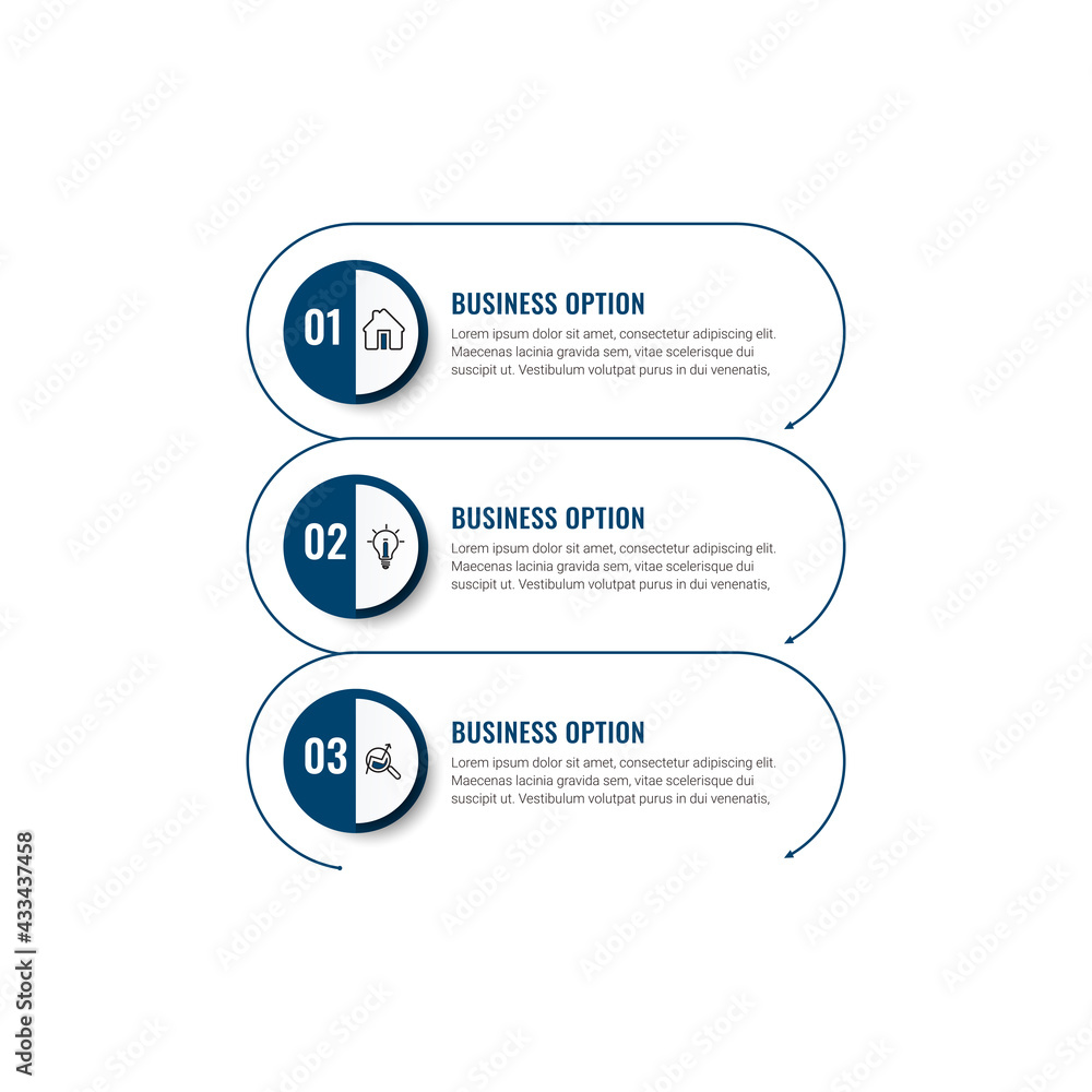 Obraz premium vector illustration Infographic design template with icons. can be used for workflow layout, diagram, annual report, web design. 