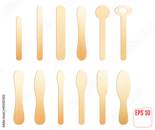 Wooden stick for icecream or medical tongue depressor.