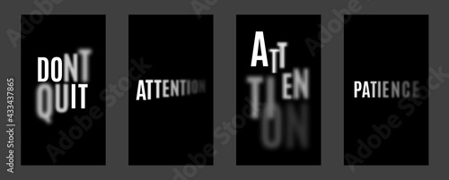 Set of black and white typo...