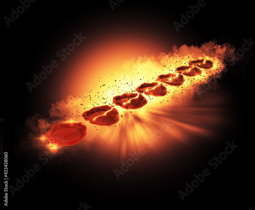 Принти на полотні Seven Seals Wax Revelation Fire Explosion