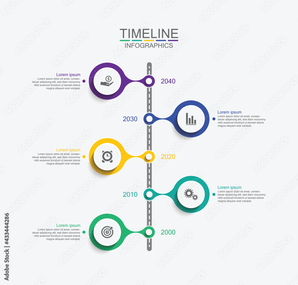 Presentation business infographic timeline with 5 step Presentation business infographic timeline with 5 step