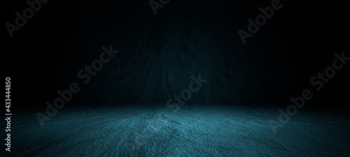 Panel kuchenny z motywem Room black floor is made of dark stone for interior decoration,used as background studio wall for display your products.