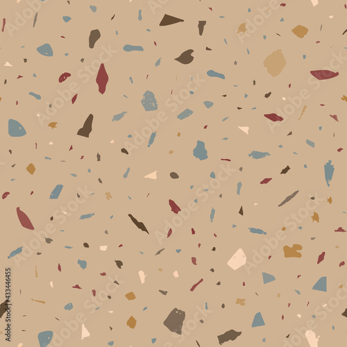 Terrazzo seamless pattern. Stone classic flooring