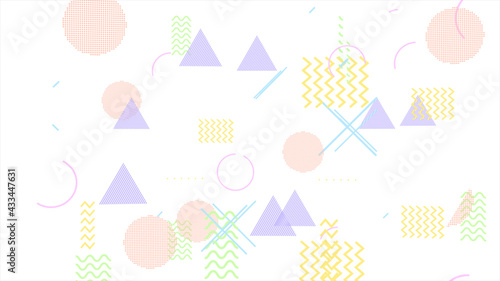 カラフルな抽象的な幾何学模様と白背景