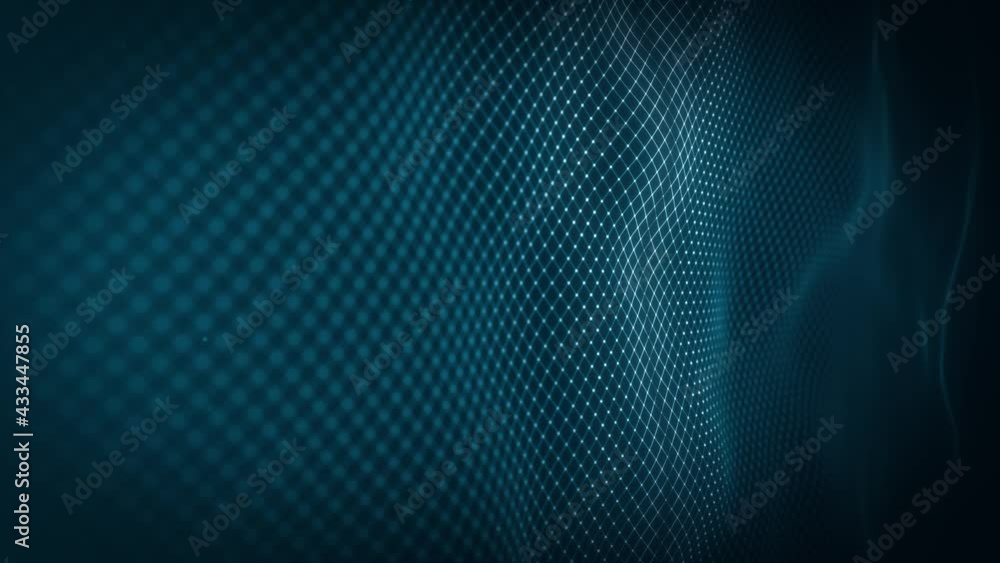 Abstract Network Mesh Waving Fx Background Loop/ 4k animation of an abstract fractal digital mesh background with blur focus seamless looping Abstract Network Mesh Waving Fx Background Loop/ 4k animation of an abstract fractal digital mesh background with blur focus seamless looping