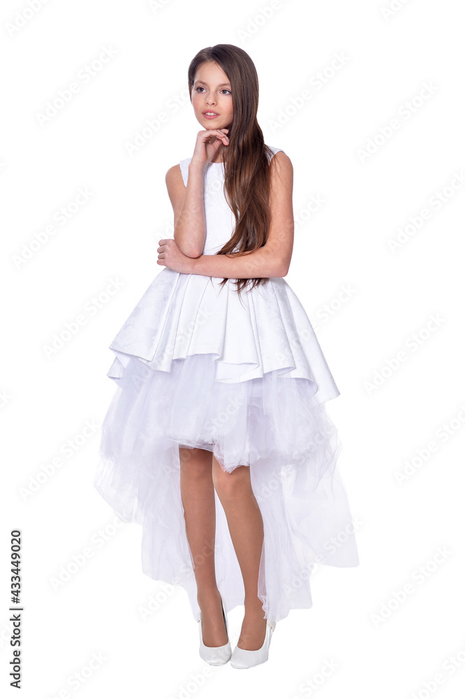 Happy little girl in dress