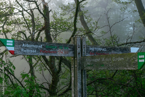 Wooden sign of the Pieterpad