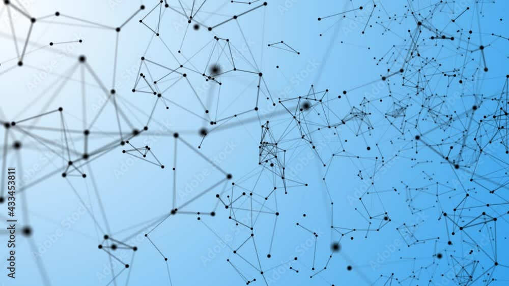 4K digital connection abstract animation dots and lines on blue background. 5G network connection structure technology background. 4K digital connection abstract animation dots and lines on blue background. 5G network connection structure technology background.
